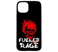 Funny Adult Humor, Skull on Fire Fueled by Rage Case for iPhone 15 Plus
