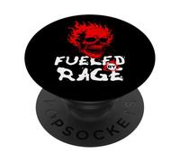 Funny Adult Humor, Skull on Fire Fueled by Rage PopSockets Adhesive PopGrip
