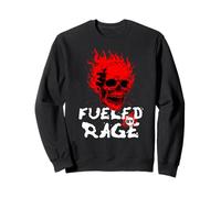 Funny Adult Humor, Skull on Fire Fueled by Rage Sweatshirt