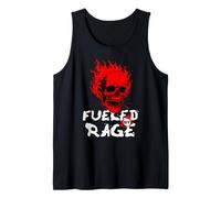 Funny Adult Humor, Skull on Fire Fueled by Rage Tank Top