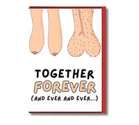 Funny Adult Humour Anniversary Valentine's Love Card Naughty Rude Romantic Banter 5x7 Blank Inside - Together Forever A102