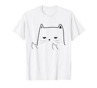 Funny Adult Humour Cat Middle Finger T-Shirt