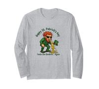 Funny Adult Hungover Leprechaun Taste The Rainbow Again Long Sleeve T-Shirt