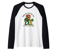 Funny Adult Hungover Leprechaun Taste The Rainbow Again Raglan Baseball Tee