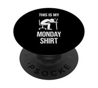 Funny Adult This Is My Monday Wear PopSockets Adhesive PopGrip