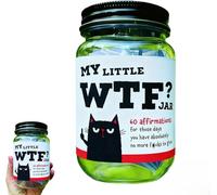 Funny Affirmation Jar: 60 Badass Self-Cares Quotes, 60 Sarcastic Self Cares Quotes for Adults, My Little WTF Jar Dark Humor Encouragement Cards, Daily Mood Booster & Gag Gift