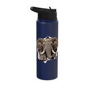 Funny African Elephant Peeking Cute Zoo Animal Lover Stainless Steel Insulated Water Bottle