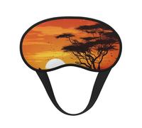 Funny African Sunset Sleep Mask for Side Sleeper, Blackout Sleeping Eye Mask, Soft Breathable Eye Cover for Women Men Travel Eyeshade, Relaxing Zero Pressure Night Blindfold