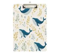 Funny African Whale Willow Invoice Holder clipboard Standard Hole for Soccer Truck Driver Size 9 x 12.5 Tablas para escribir