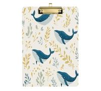 Funny African Whale Willow Nursing Pocket clipboard Acrylic Cute for Homework Pediatric Size 9 x 12.5 Tablas para escribir
