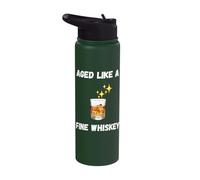 Funny Aged Like a fine Whiskey Senior Citizens Whiskey Lover Stainless Steel Insulated Water Bottle