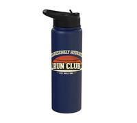 Funny Aggressively Hydrated Run Club Exercise Gym Gear Stainless Steel Insulated Water Bottle