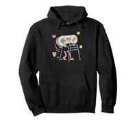 Funny aging gamer enjoying some classic eighties consoles Pullover Hoodie