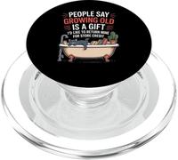 Funny Aging Joke Growing Old Return Cat Tub Joke Women Men PopSockets PopGrip for MagSafe
