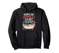 Funny Aging Joke Growing Old Return Cat Tub Joke Women Men Pullover Hoodie