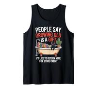 Funny Aging Joke Growing Old Return Cat Tub Joke Women Men Tank Top