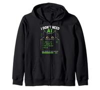 Funny AI Cat Programmer Humor I Don’t Need AI I Have A Cat Zip Hoodie