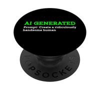 Funny AI Generated Create Ridiculously Handsome Human Mens PopSockets Adhesive PopGrip