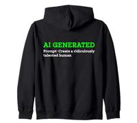 Funny AI Generated Create Ridiculously Talented Human Artist Zip Hoodie