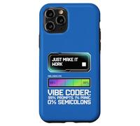Funny AI Vibe Coder 99% Prompts 1% Panic 0% Semicolons Humor Case for iPhone 11 Pro