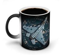 Funny Air Force Fighter Jet Color Changing Mug 11 Oz Heat Sensitive Ceramic Coffee Mugs with Hidden Design Temperature Changing Mug, Novelty Magic Cup Gift for Coffee Lover