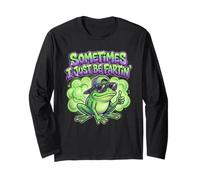 Funny Airbrush Frog Meme Sometimes I Be Just Fartin Humor Long Sleeve T-Shirt
