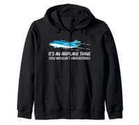 Funny Airplane For Men Women Captain Aviation Plane Engine Zip Hoodie