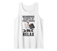 Funny Airport Dad Boarding Starts in Three Hours Relax Tank Top