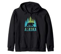 Funny Alaska Camping Tee For Adventure Lovers Zip Hoodie