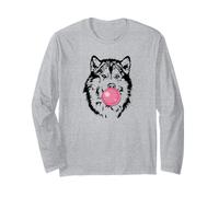 Funny Alaskan Malamute Portrait Dogs mom Sleddog sled Dog Long Sleeve T-Shirt