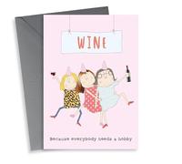Funny Alcohol Birthday Card For Her - Wine: Because Everybody Needs A Hobby - Red Wine