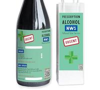 Funny Alcohol Wine Prescription Label Gift Ideas for Women, Novelty Funny Gifts for Men, Funny Gifts for Women, for Birthday Christmas Secret Santa Mothers or Fathers Day, Joke Gifts (Label + Bag)