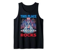 Funny Alien 4th of July This Place Rocks UFO Tank Top