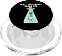 Funny Alien Abduction Initiate Saucer Pickup I'm Done Here PopSockets PopGrip for MagSafe