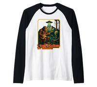 Funny Alien Bigfoot UFO I Don’t Believe in Humans Cryptid Raglan Baseball Tee