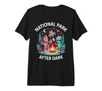 Funny Alien Cat National Park After Dark Bigfoot Camp Staff Premium T-Shirt