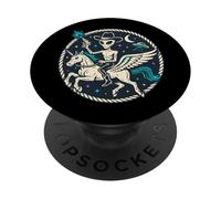 Funny Alien Cowboy Pegasus UFO Western Space Scene PopSockets Adhesive PopGrip