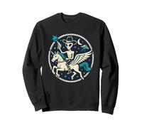Funny Alien Cowboy Pegasus UFO Western Space Scene Sweatshirt