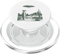 Funny Alien Cowboy Skeleton UFO Desert Abduction PopSockets PopGrip for MagSafe