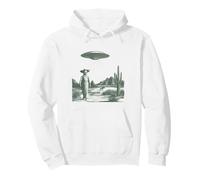 Funny Alien Cowboy Skeleton UFO Desert Abduction Pullover Hoodie
