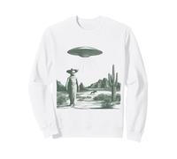Funny Alien Cowboy Skeleton UFO Desert Abduction Sweatshirt