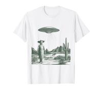 Funny Alien Cowboy Skeleton UFO Desert Abduction T-Shirt