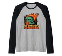 Funny Alien Design for Baristas Spaced Out Humor Raglan Baseball Tee