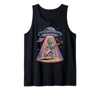 Funny Alien Guitarist UFO Space Rock and Roll Guitar sci-fi Tank Top