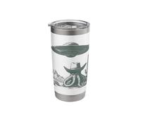 Funny Alien Octopus Cowboy UFO Desert Etching Style Stainless Steel Insulated Tumbler