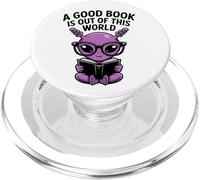 Funny Alien Reading Sci Fi Outer Space Book Lover PopSockets PopGrip for MagSafe