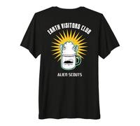 Funny Alien Scouts Coffee Latte Foam Graphic on the Back Premium T-Shirt