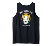 Funny Alien Scouts Coffee Latte Foam Graphic on the Back Tank Top