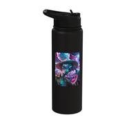 Funny Alien Selfie While Dancing at a Disco 70s Party Stainless Steel Insulated Water Bottle
