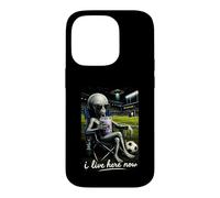 Funny Alien Soccer I Live Here Meme Boba Tea Design Case for iPhone 14 Pro
